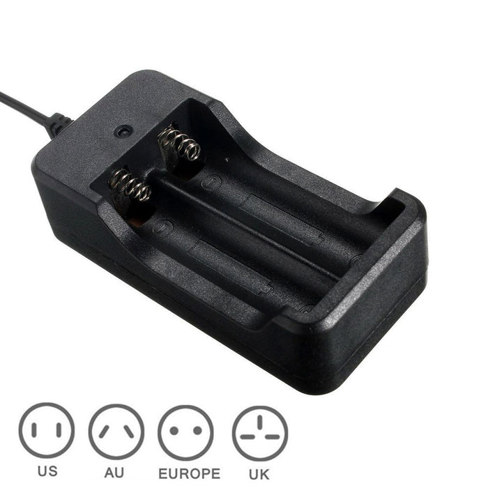 Dual Battery Charger 18650 Li-ion Vape Battery 4.2V Dual Slot Plug Charger For LED Torch GDeals
