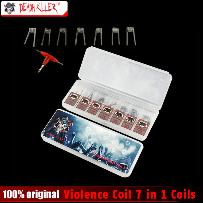 Demon Killer Violence Coil 7 in 1 Coil Prebuilt Coils Alien V2 Tsuka Coil Clapception Framed Clapton for  RDA RBA Atomizer Tank