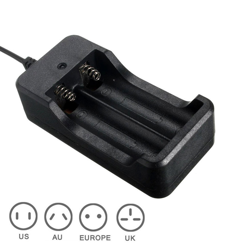 Dual Battery Charger 18650 Li-ion Vape Battery 4.2V Dual Slot Plug Charger For LED Torch GDeals