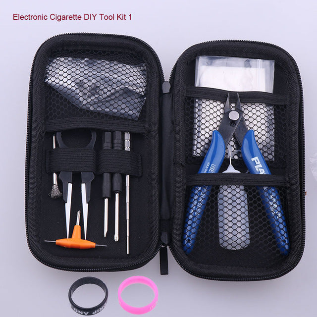 NEW XFKM Mini Vape DIY Tool Bag Tweezers Pliers Wire Heaters Kit Coil Jig Winding For Packing Electronic Cigarette Accessories