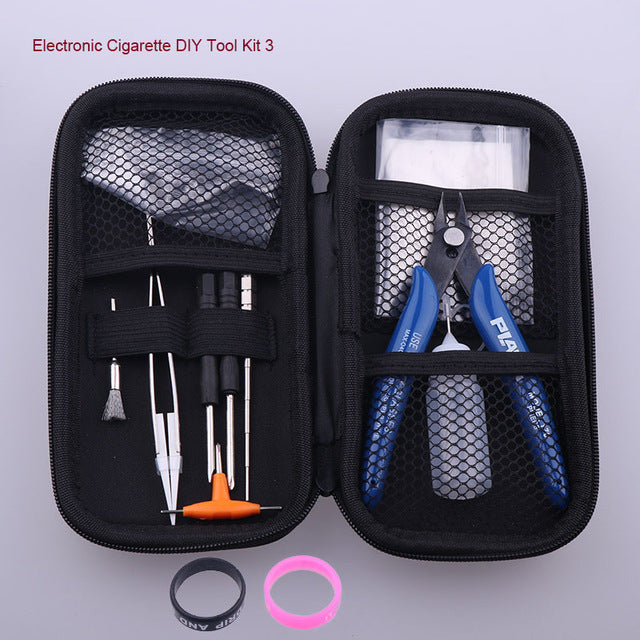 NEW XFKM Mini Vape DIY Tool Bag Tweezers Pliers Wire Heaters Kit Coil Jig Winding For Packing Electronic Cigarette Accessories