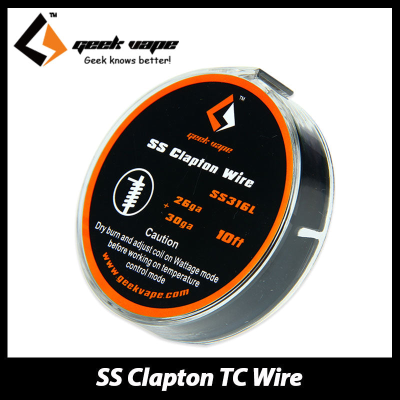10ft Original GeekVape SS Clapton TC Wire 26GA + 30GA for Griffin rta/Peerless RDA/Ammit RTA Single/Dual Atomizer DIY Coil wire