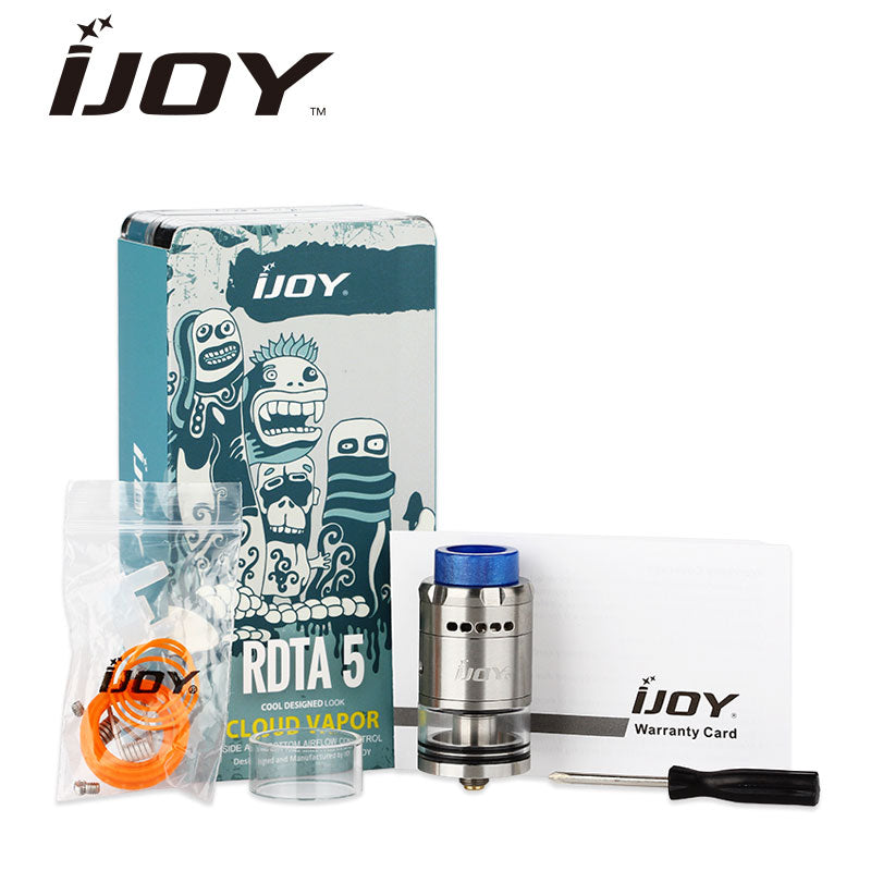 Original IJOY RDTA 5 Tank Capacity 4ml E-cig Atomizer with Resin Drip Tip Top Filling Adjustable Side & bottom Airflow Vape Tank