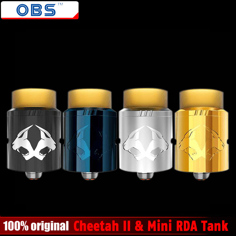 Original OBS Cheetah II & Mini RDA Tank Electronic Cigarettes Rebuildable Dripping Atomizer Vaporizer Vape Top Airflow Atomizer