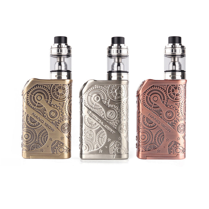 100% Original Tesla Nano kit 120W Steampunk Starter Kit with H8 tank coil vapor Hookah Vape Vaporizer Electronic Cigarette kit
