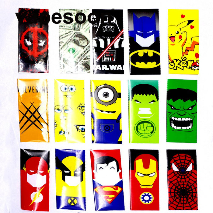 5pcs Super Hero style 18650 Battery protected Wrapper Stickers protector Skin Repair electronic cigarette Vape Battery