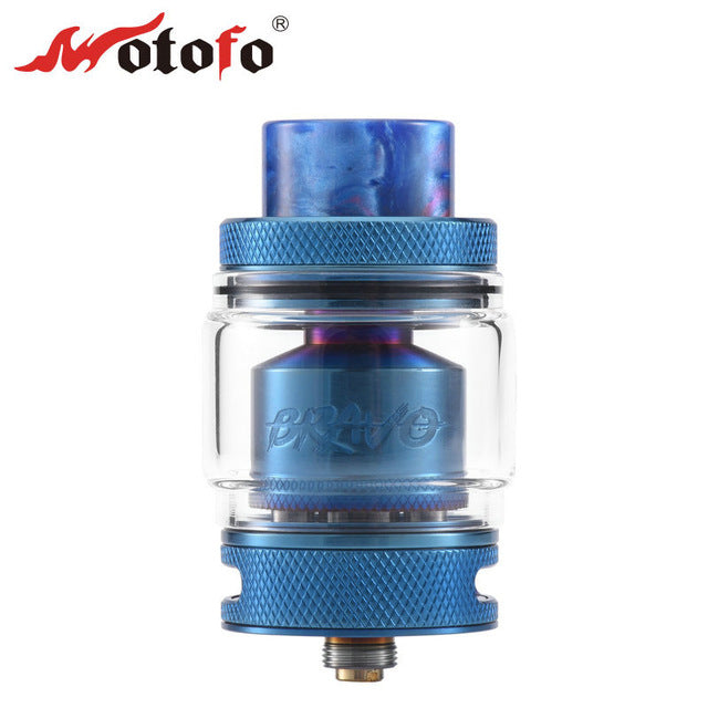 Original WOTOFO BRAVO RTA 25mm Diameter Tank W/ 810 Resin Drip Tip & Banked Airflow Design E-cig Rebuildale Atomizer