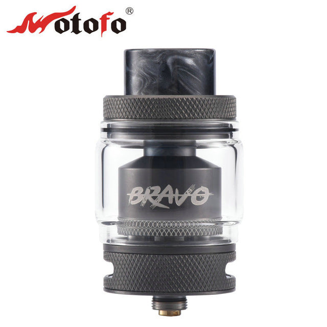 Original WOTOFO BRAVO RTA 25mm Diameter Tank W/ 810 Resin Drip Tip & Banked Airflow Design E-cig Rebuildale Atomizer