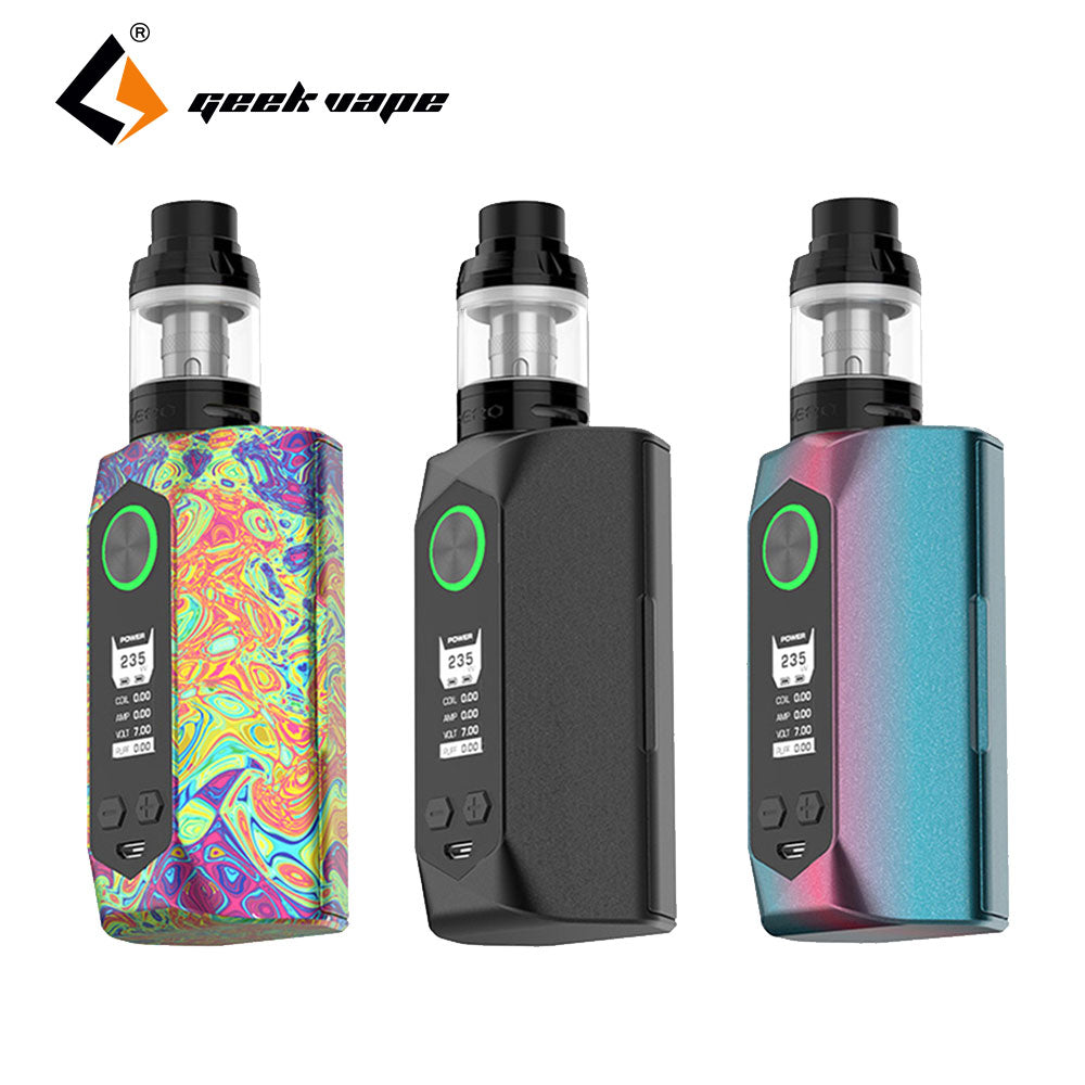 Original 235W GeekVape Blade TC Kit W/ Blade 235W Box MOD and Aero Tank 4ml & New IM1 & IM4 Coils No 18650 Battery Ecig Vape Kit