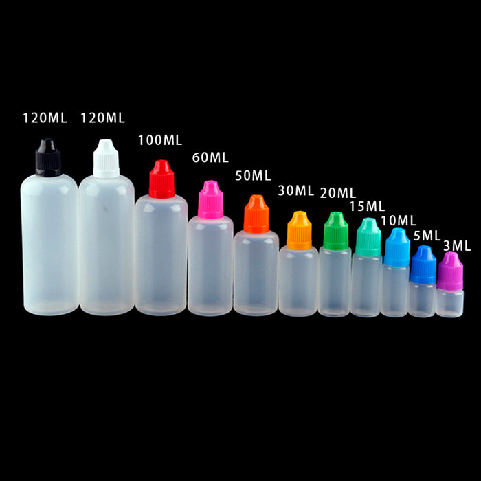 Electronic Cigarette Oil Bottle 3ml/5ml/10ml/15ml/20ml/30ml/50ml/60ml/100ml/120ml For Box Vape RDA Eliquid Bottle EJuice Tank