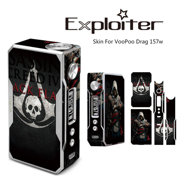E Cigarette Accessory Drag 157W Skin Sticker Protective Sleeve Vape Case PVC Material Cover Stickers for Voopoo 157W TC Box Mod