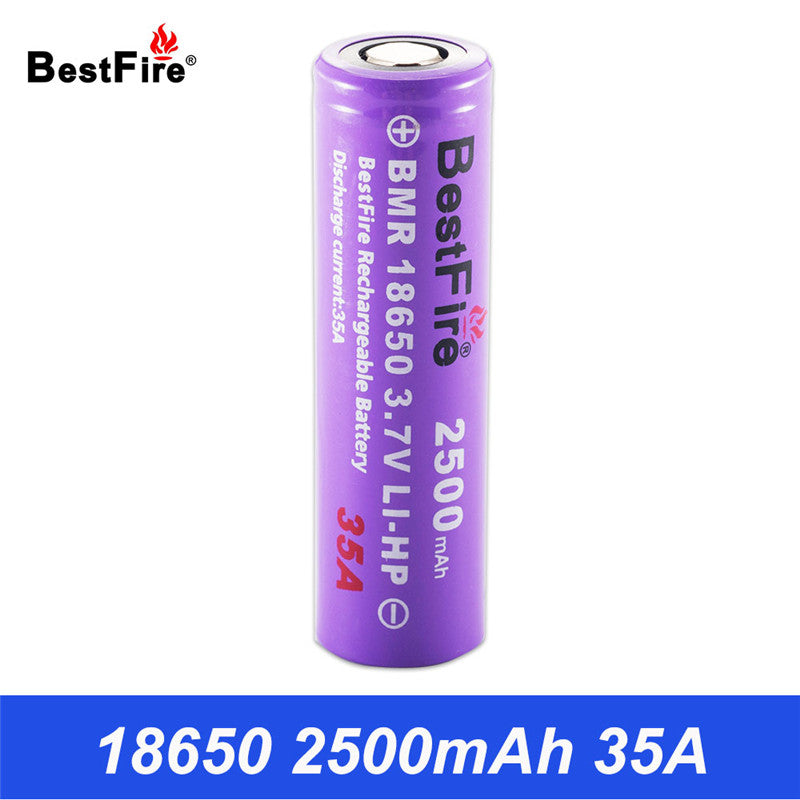 18650 Battery Bestfire Rechargeable Battery Li-ion 3.7V 2500mAh 35A Battery 18650 for E Cigarette Vape Mod Kit VS SNOY VTC6 B002